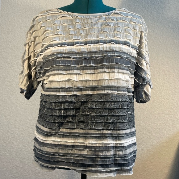 Notations Ruffled Blouse, Size 16 - Picture 6 of 9